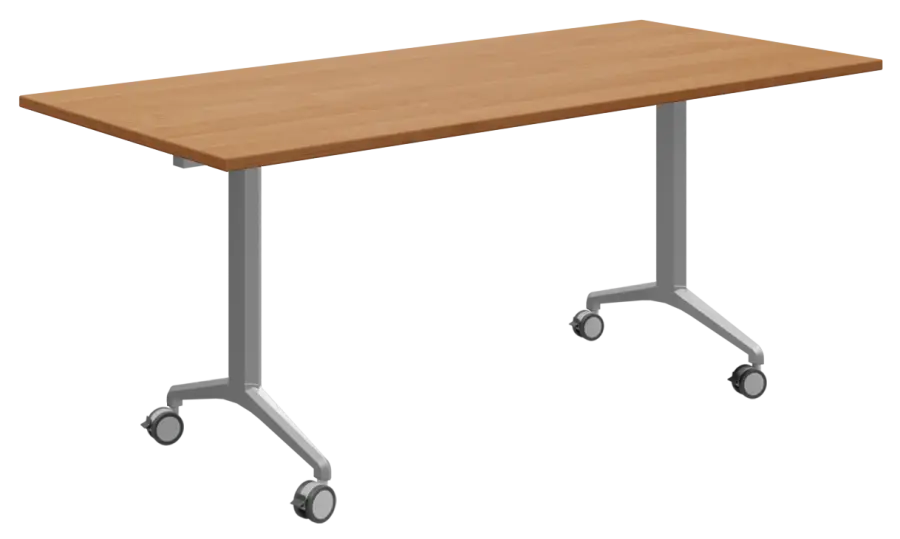 SLKP 180/80 Pojízdný skládací stůl 1800 x 800 mm, deska olše jantar/nohy stříbrný lak